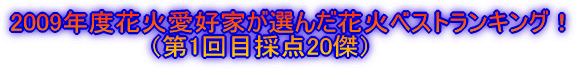 2009�N�x�ԉΈ��D�Ƃ��I�񂾉ԉ΃x�X�g�����L���O�I