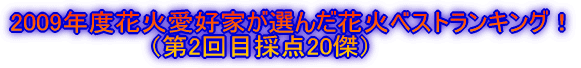 2009�N�x�ԉΈ��D�Ƃ��I�񂾉ԉ΃x�X�g�����L���O�I
